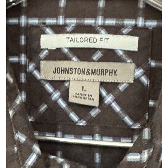 Johnston & Murphy Tailored Fit Dress Shirt Medium Long Sleeve Striped Flip Cuffs - Picture 3 of 7